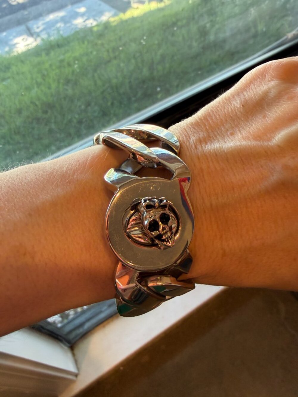 Extremely Rare Sigal Lip and Skull Stainless Steel Bracelet